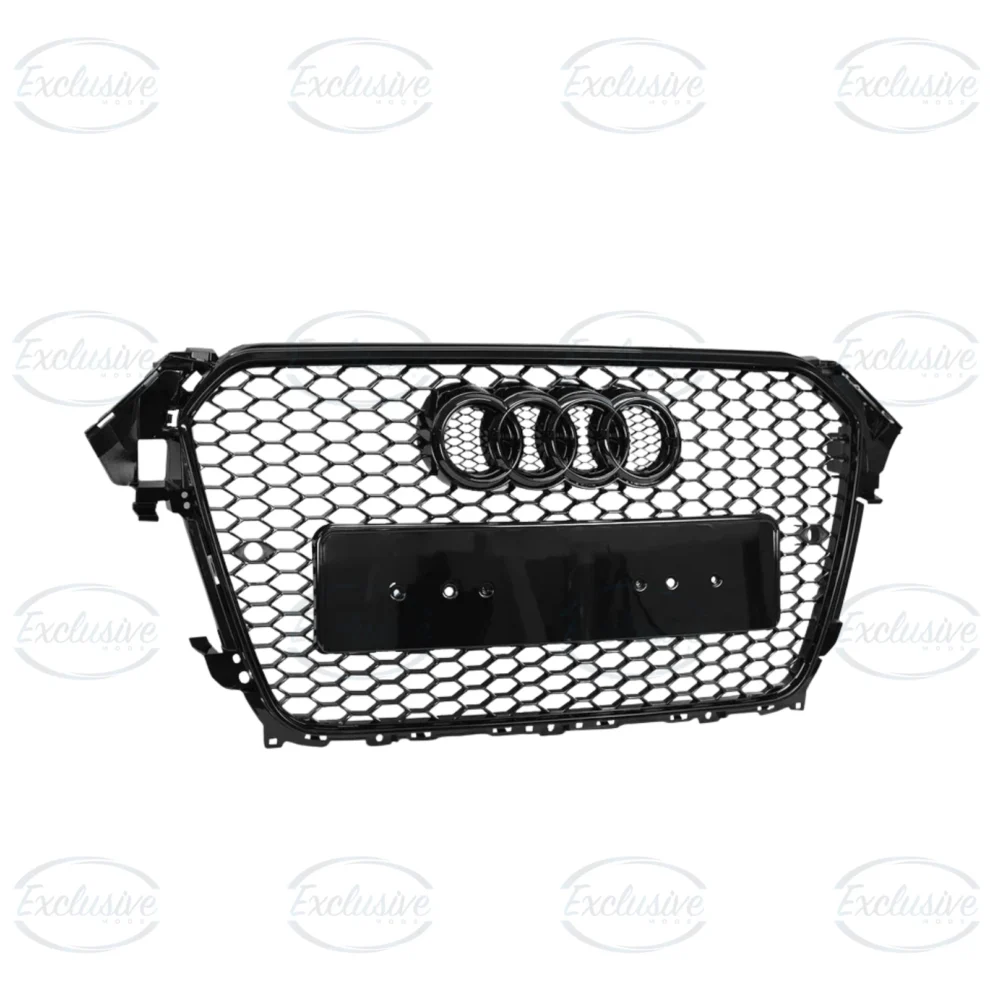 Audi A4 B8.5 (2013-2016) - Gloss Black RS4 Honeycomb Style Grille & Fog Lights