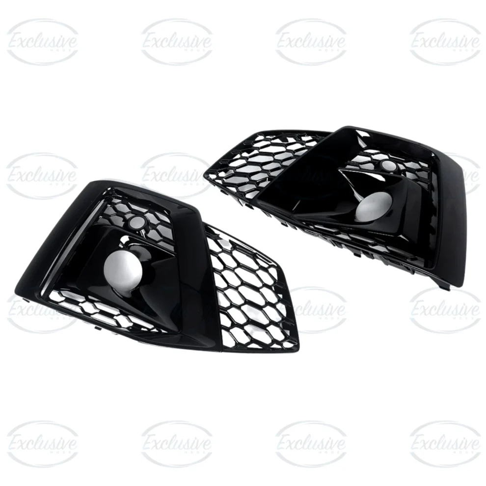Audi A5/S5 B9 S-Line (2020-2023) - Gloss Black Honeycomb Style Grille & Fog Lights