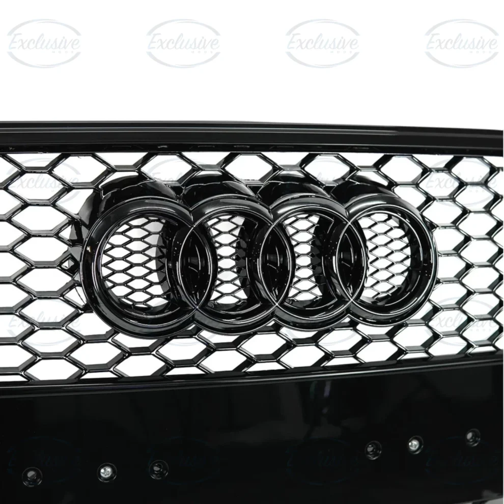Audi A4 B8.5 (2013-2016) - Gloss Black RS4 Honeycomb Style Grille & Fog Lights