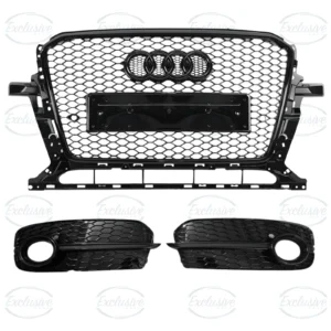 Audi Q5 8R (2013-2017) ÔÇö Gloss Black Honeycomb Mesh Grille & Fog Light Covers