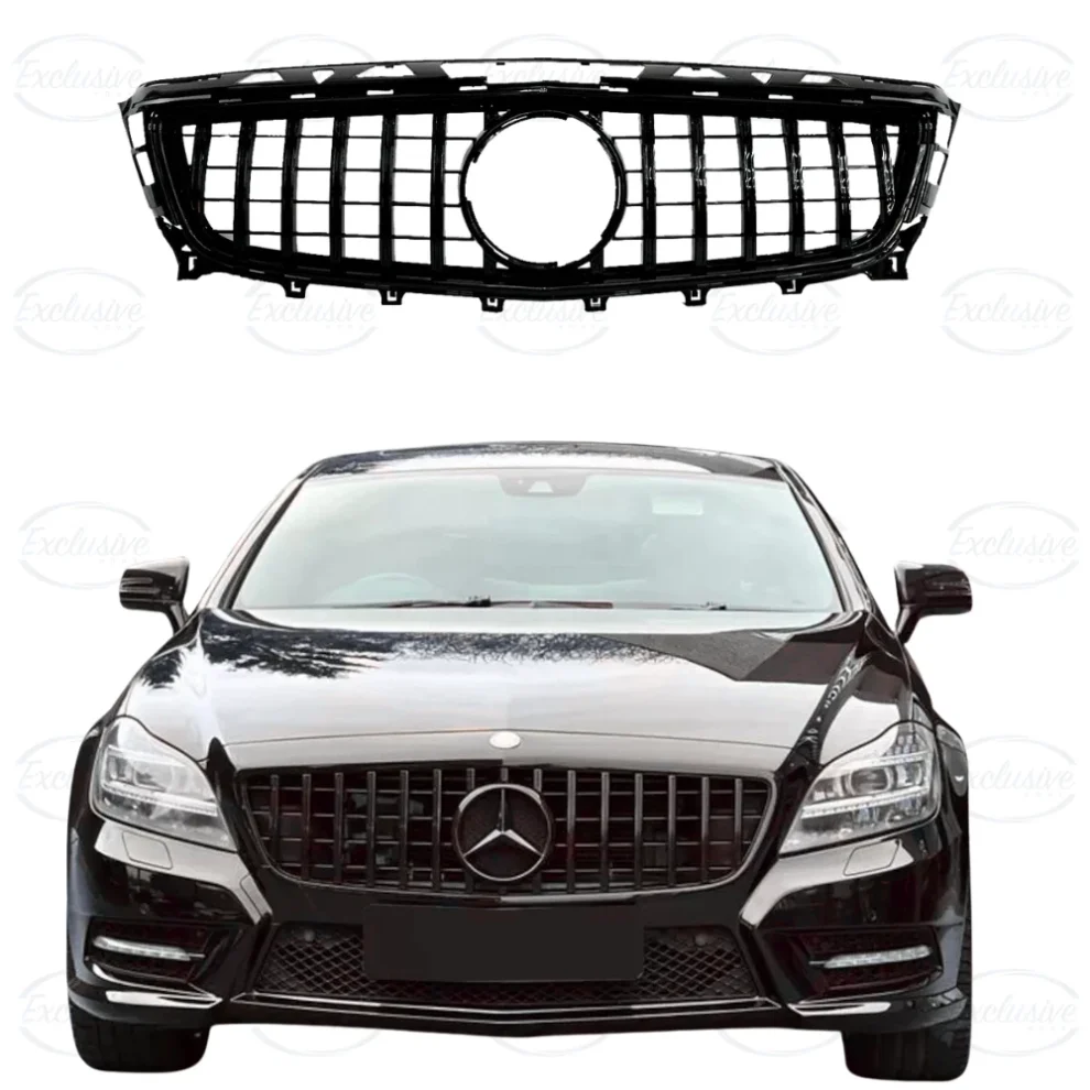 Mercedes CLS X218 C218 gloss black Panamericana GT-style grille