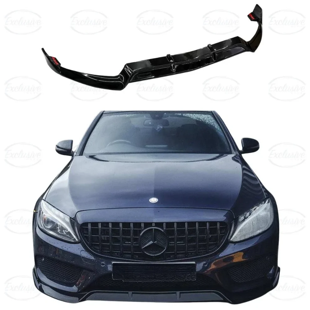 Mercedes C Class W205 Pre-Facelift (2014-2018) - Gloss Black Splitter