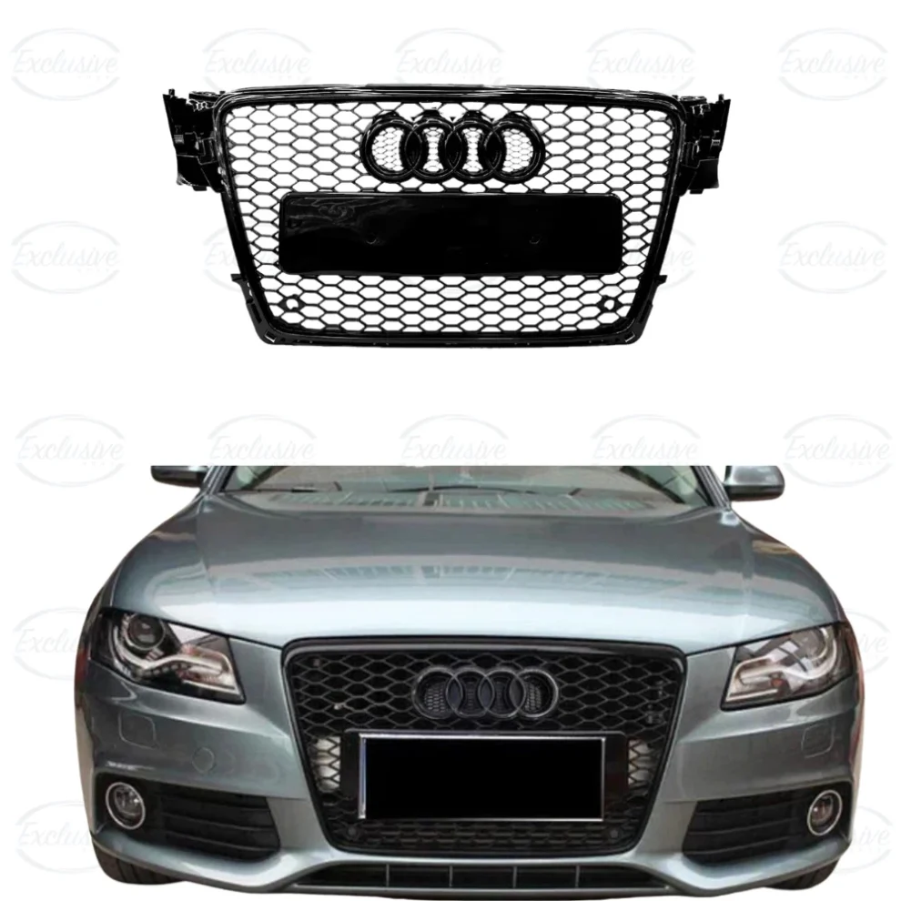 Audi A4 and S4 B8 gloss black honeycomb mesh grille