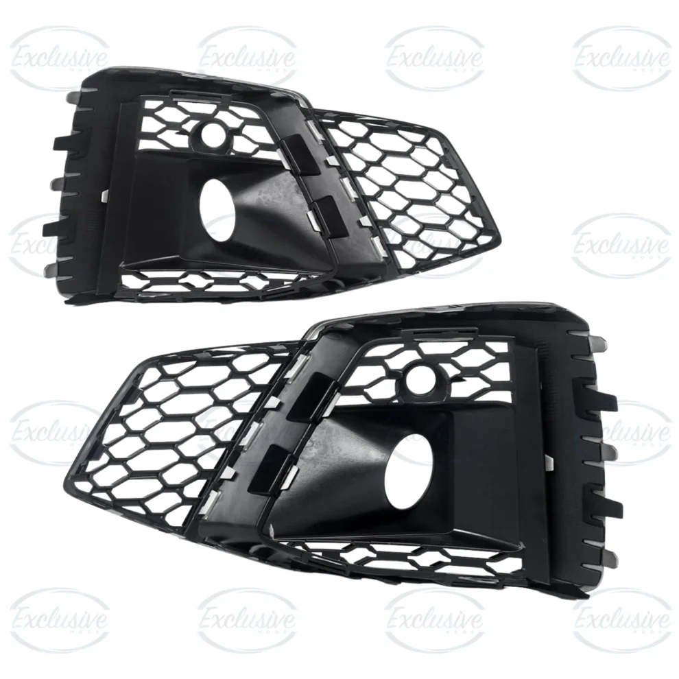 Audi A5/S5 B9 S-Line (2020-2023) - Gloss Black Honeycomb Style Grille & Fog Lights
