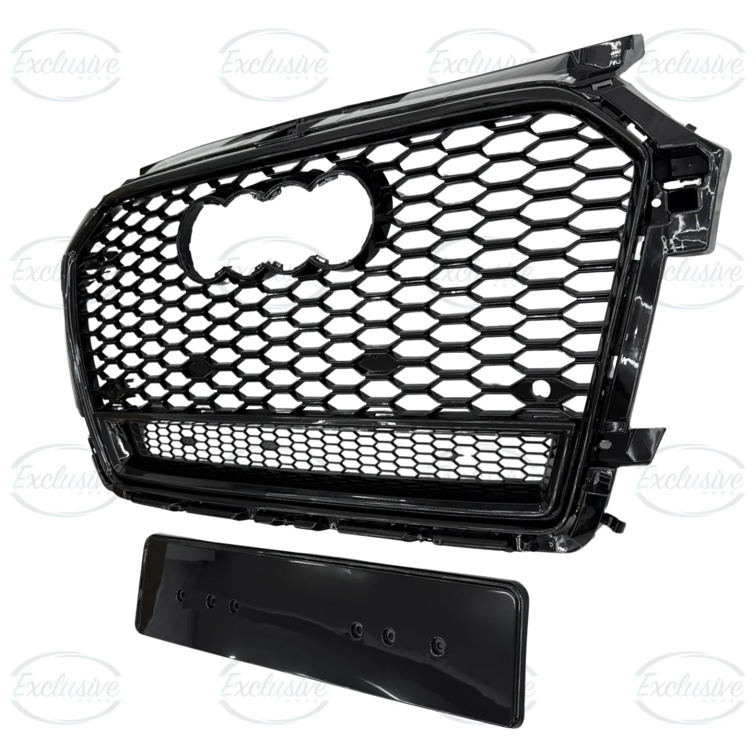 Gloss Black Honeycomb Mesh Grille (Slit Design) - Fits Audi A1/S1 8X Facelift (2015-2018)