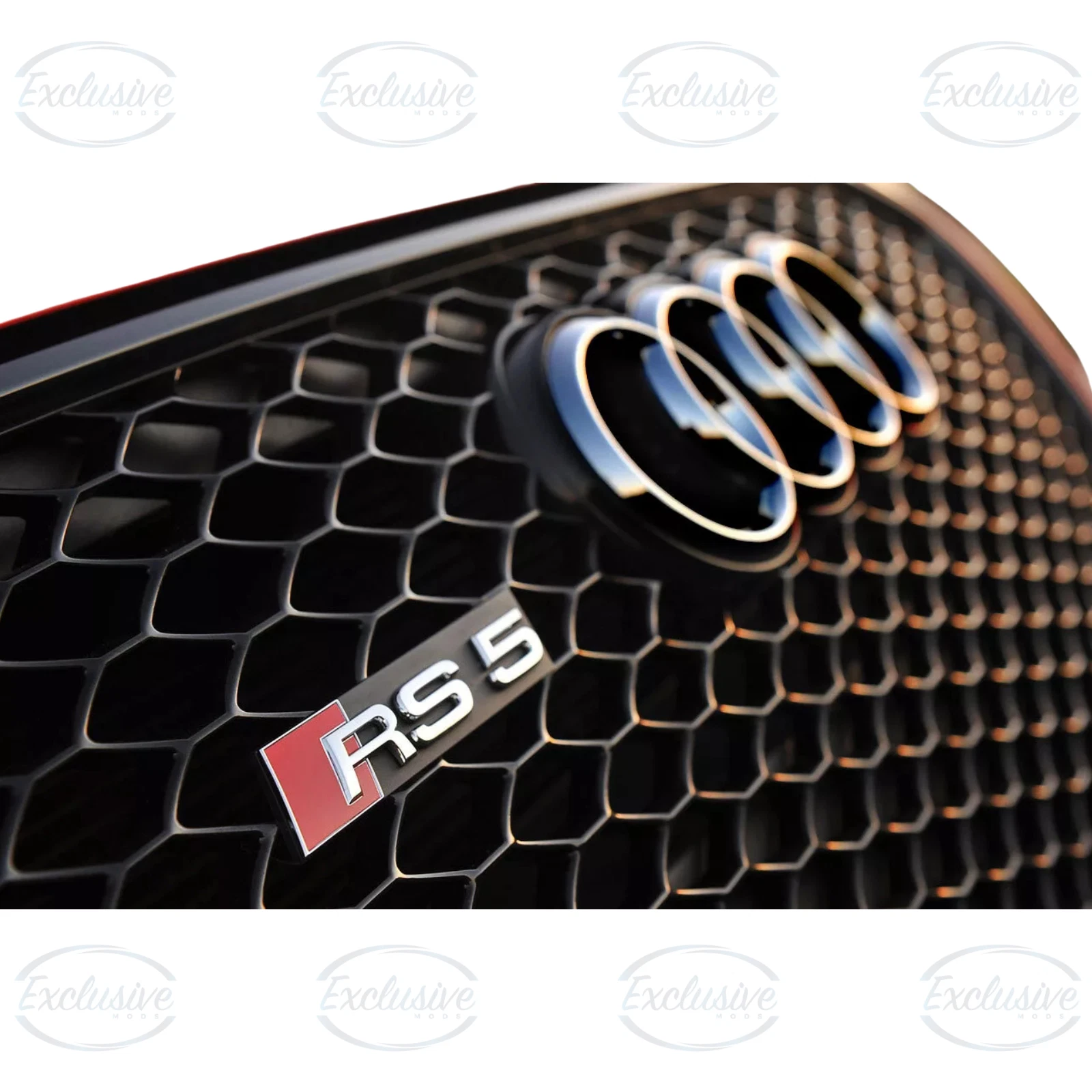 Audi A5/S5 B8 8T (2007-2011) ÔÇö Gloss Black Honeycomb Mesh Grille - Image 4
