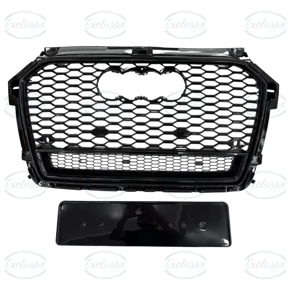 Gloss Black Honeycomb Mesh Grille (Slit Design) - Fits Audi A1/S1 8X Facelift (2015-2018)
