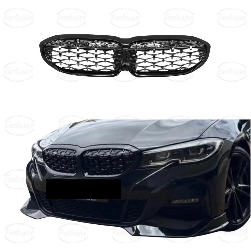 BMW 3 Series G20 G21 (2018-2022) ÔÇö Gloss Black Diamond Style Kidney Grille