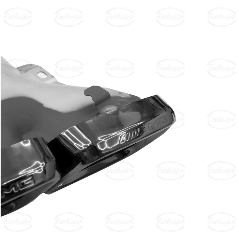 Mercedes C Class C205 Coupe AMG Line (2015+) - Gloss Black C63 Style Rear Diffuser & Chrome Exhaust Tips