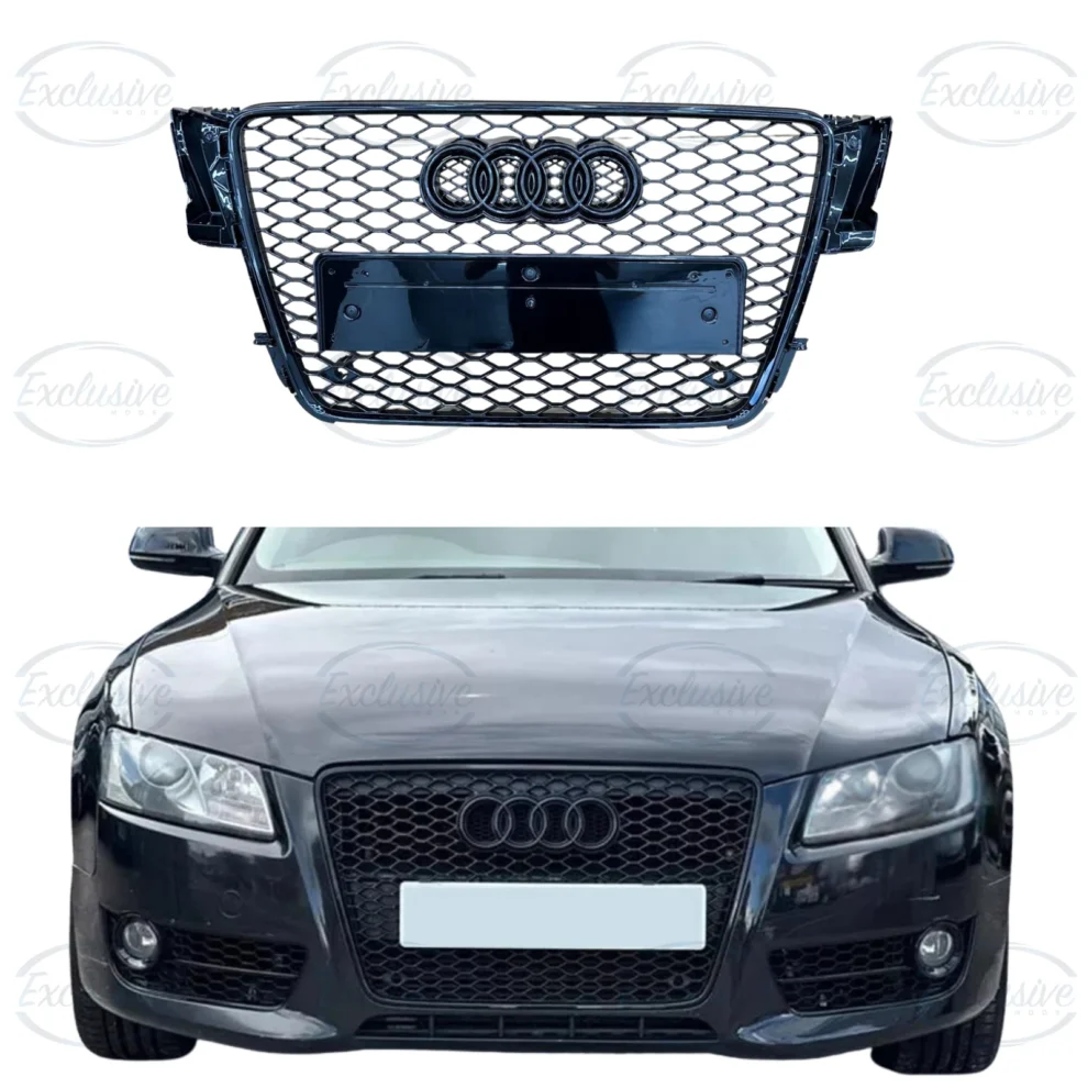 Audi A5 and S5 B8 8T gloss black honeycomb mesh grille