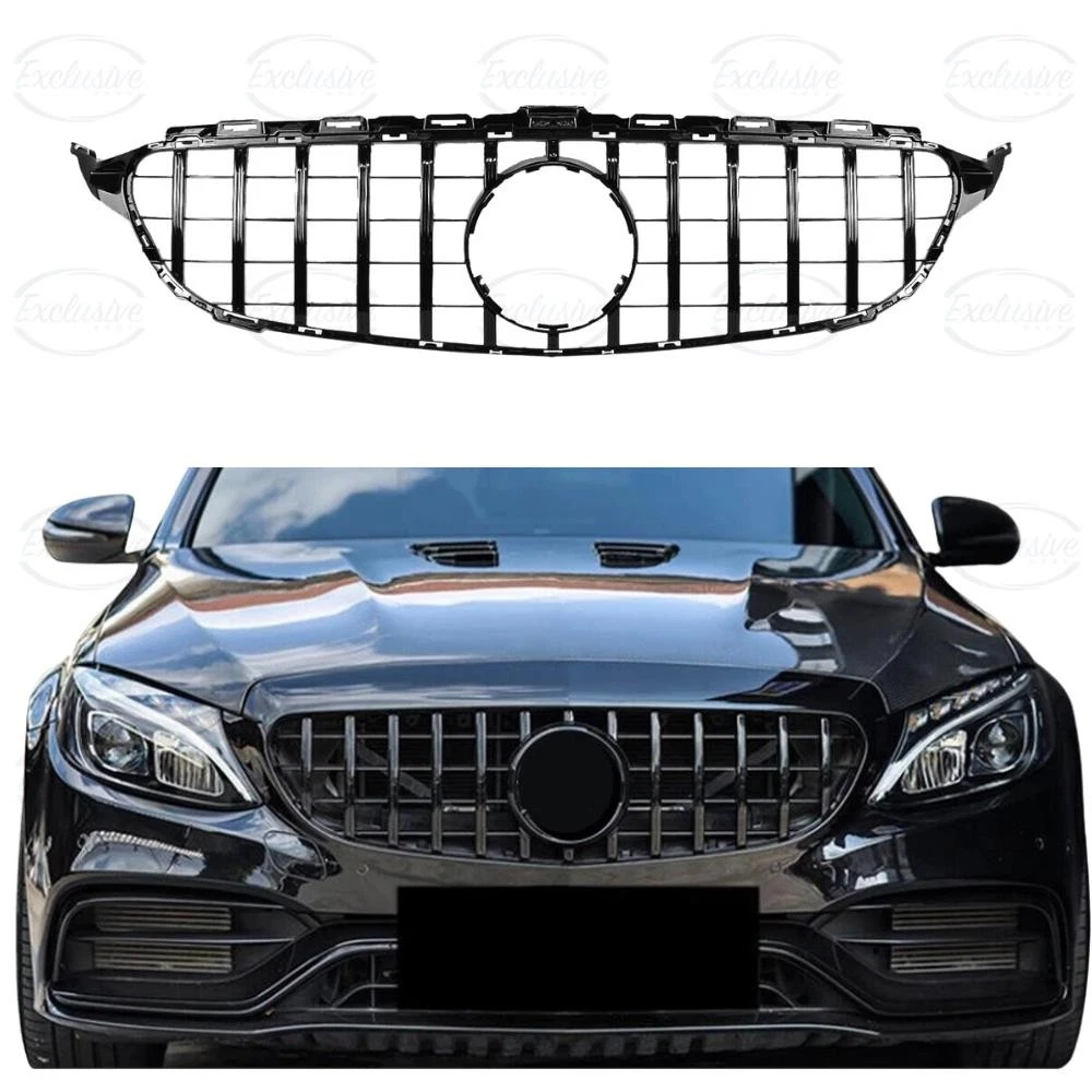 Mercedes C Class W205 (2015-2018) ÔÇö Gloss Black Panamericana GT Style Grille
