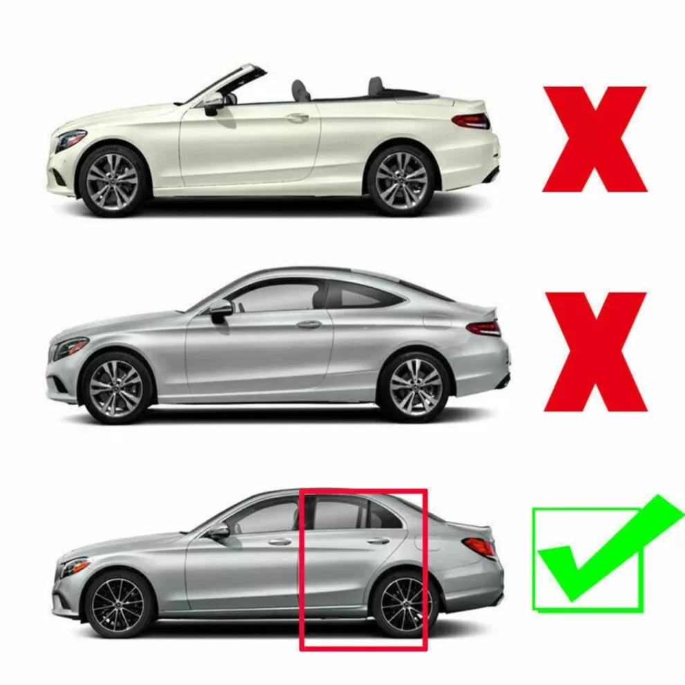 Mercedes C Class W205 Saloon AMG Line (2015-2021) - Gloss Black C63 Style Rear Diffuser & Exhaust Tips