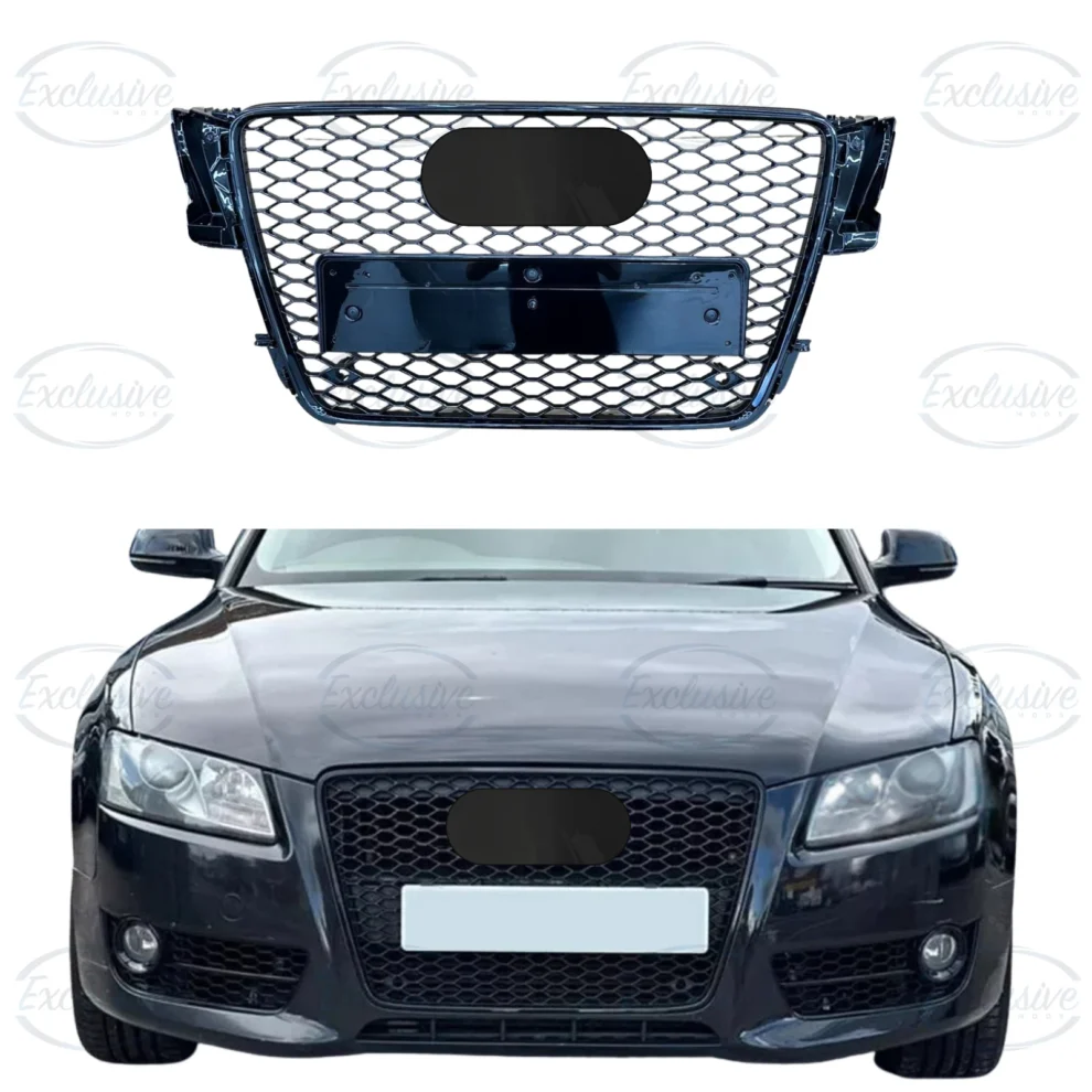 Audi A5 and S5 B8 8T gloss black honeycomb mesh grille