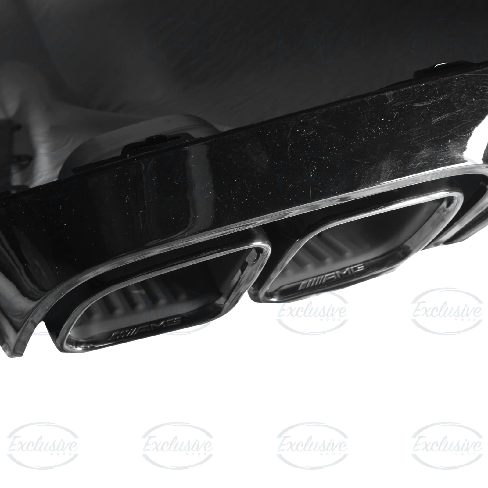 Mercedes E Class C238 Coupe AMG Line (2016-2020) ÔÇö Gloss Black E63 Style Rear Diffuser & Chrome Exhaust Tips - Image 3