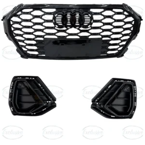 Audi Q3 F3 S-Line (2019-2024) ÔÇö Gloss Black Honeycomb Grille & Fog Light