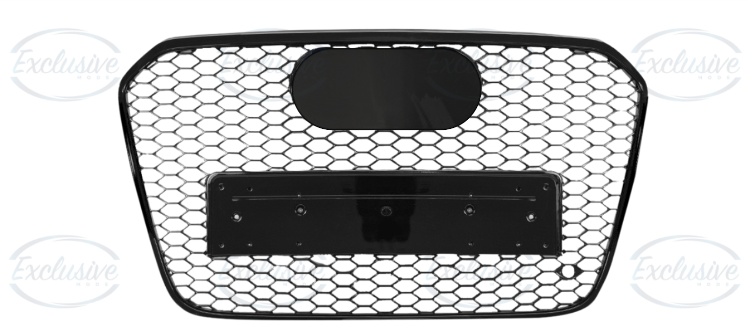 Gloss Black Honeycomb Mesh Grille - Fits Audi A6/S6 C7 (2011-2015)