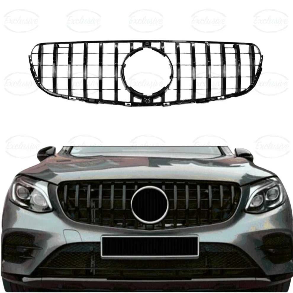Mercedes GLC X253 C253 gloss black Panamericana GT-style grille