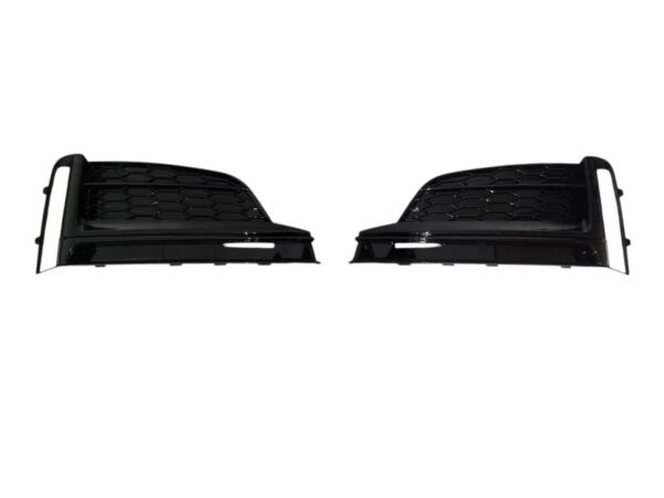 Audi A5 and S5 B9 S-Line gloss black honeycomb fog light cover pair
