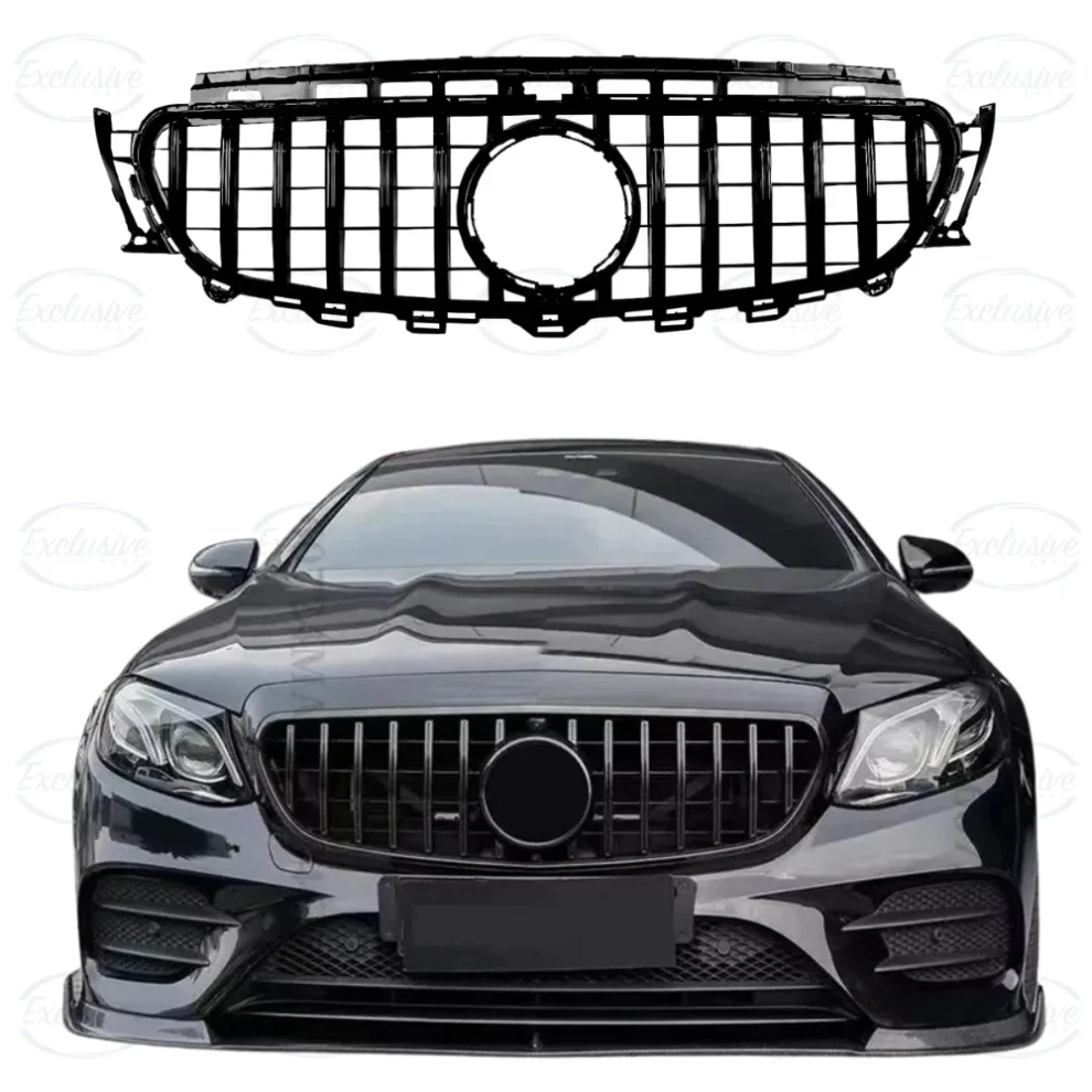 Mercedes E Class W213 C238 gloss black Panamericana GT-style grille