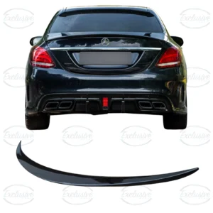 Mercedes C Class W205 (2014-2021) ÔÇö Gloss Black AMG Style Rear Spoiler Lip