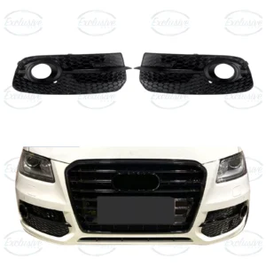 Audi Q5 8R gloss black honeycomb fog light cover pair
