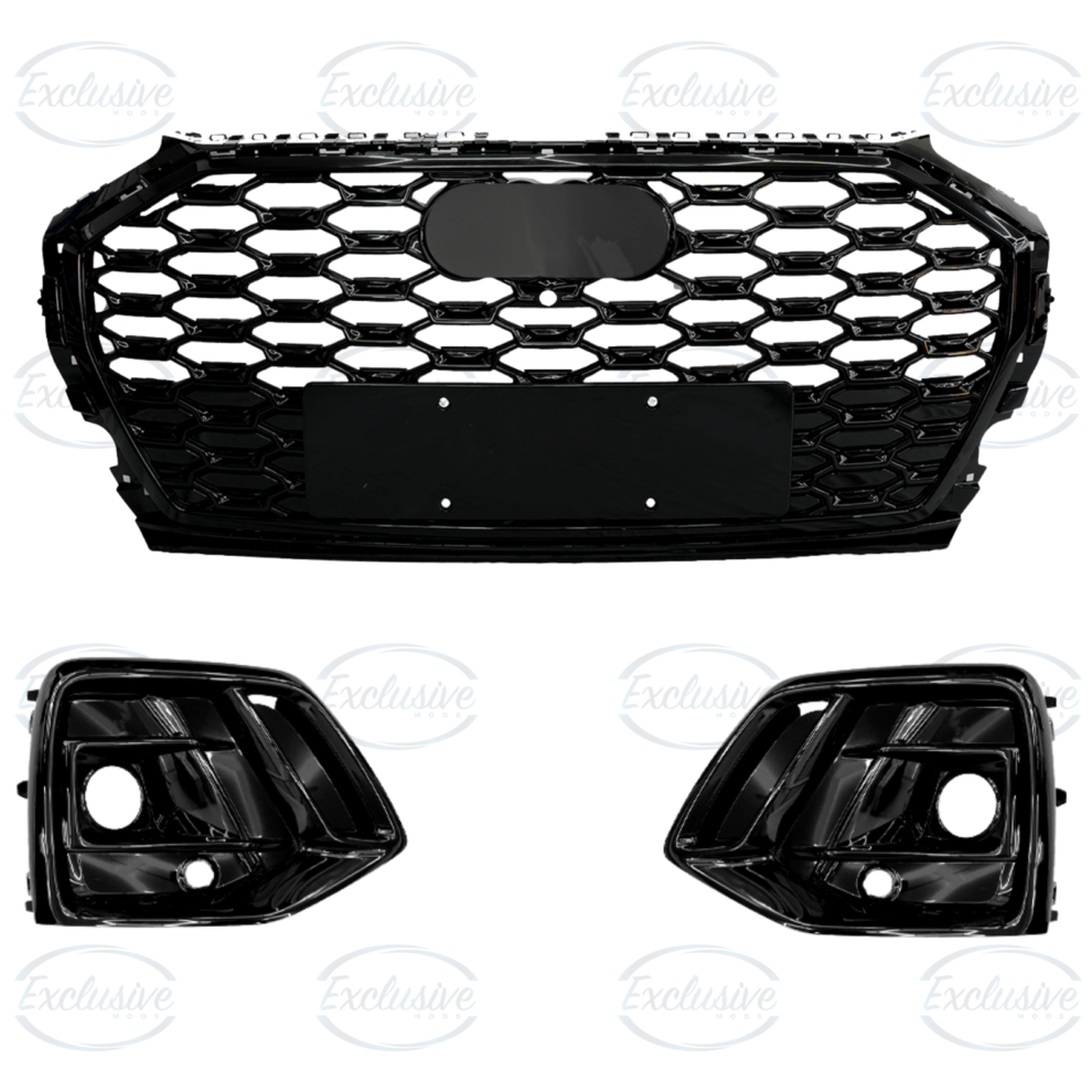 Audi Q5 FY S-Line gloss black original-style grille and fog lights