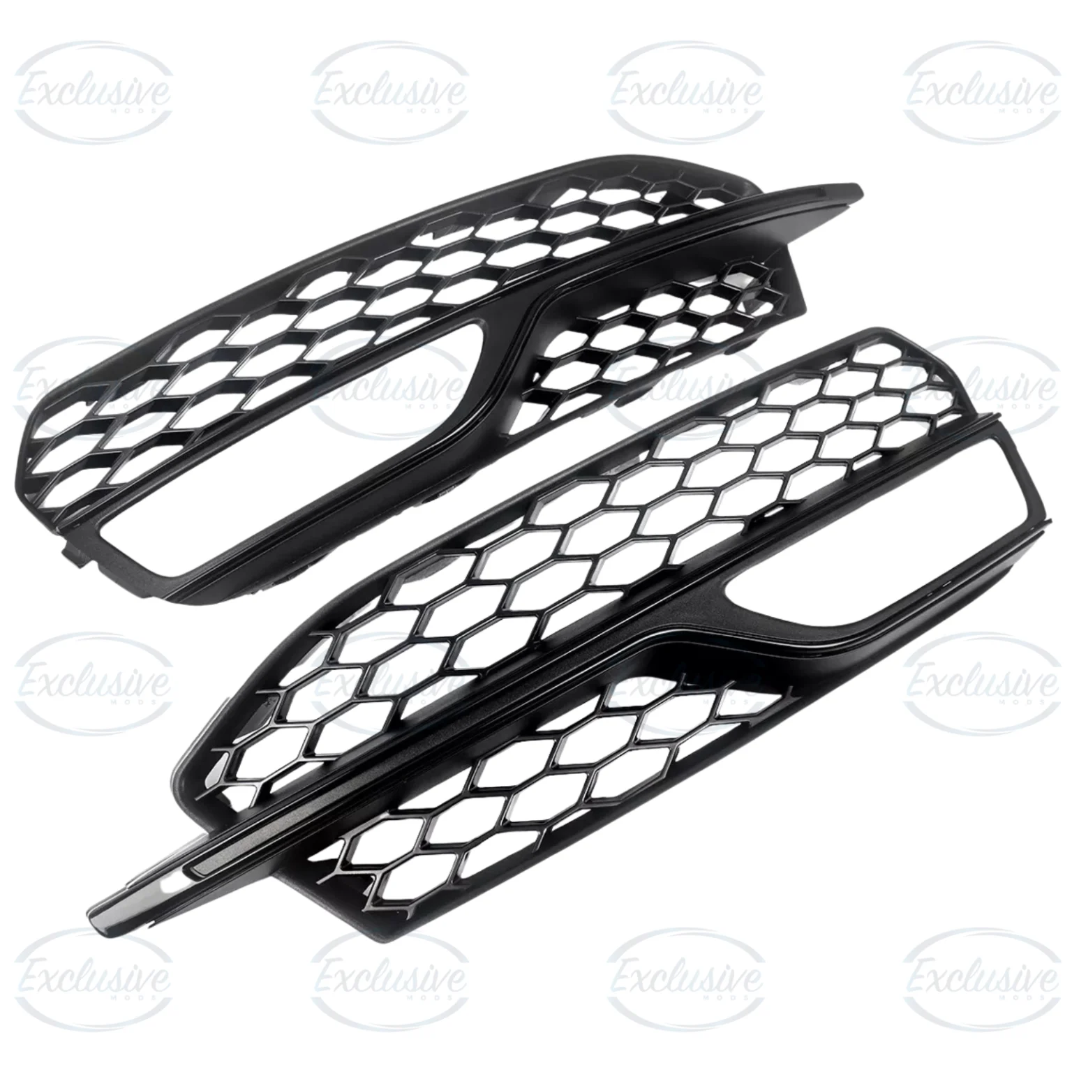 Gloss Black Honeycomb Fog Light Covers - Fits Audi A3/S3 8V S-Line (2013-2016)