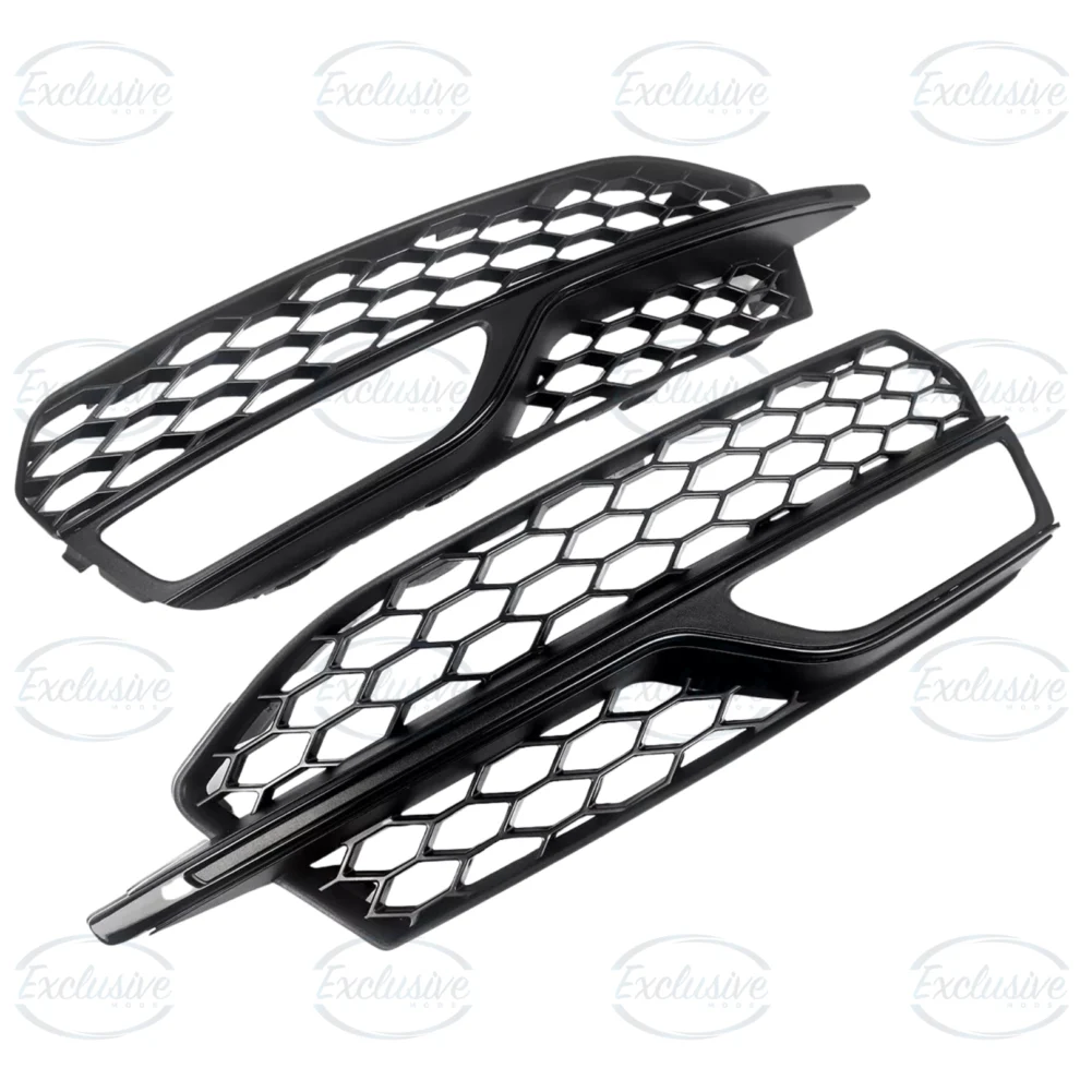 Gloss Black Honeycomb Fog Light Covers - Fits Audi A3/S3 8V S-Line (2013-2016)