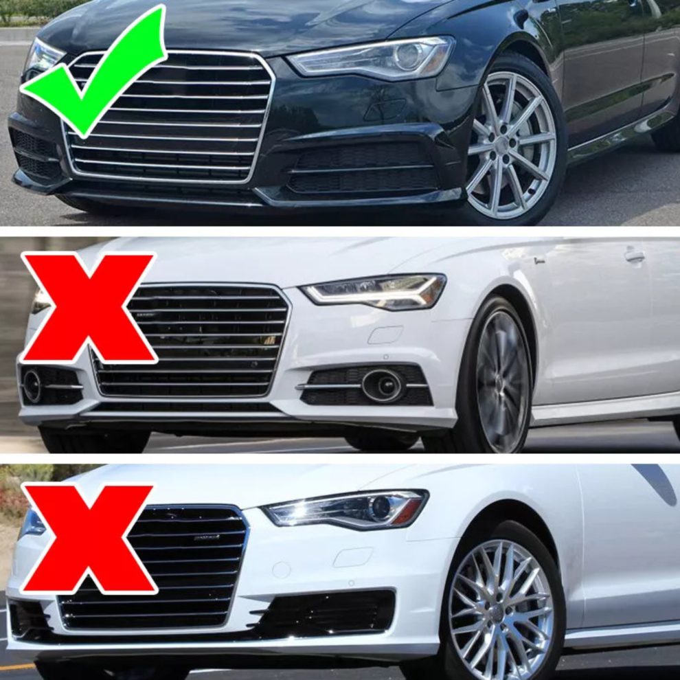 Audi A6/S6 C7 S-Line (2015-2018) - Matte Black Honeycomb Style Fog Light Cover