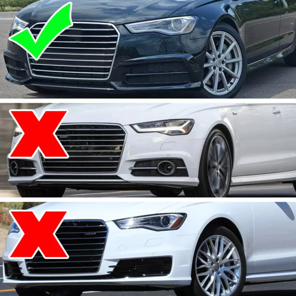 Matte Black Honeycomb Fog Light Covers - Fits Audi A6/S6 C7.5 Facelift S-Line (2015-2018)