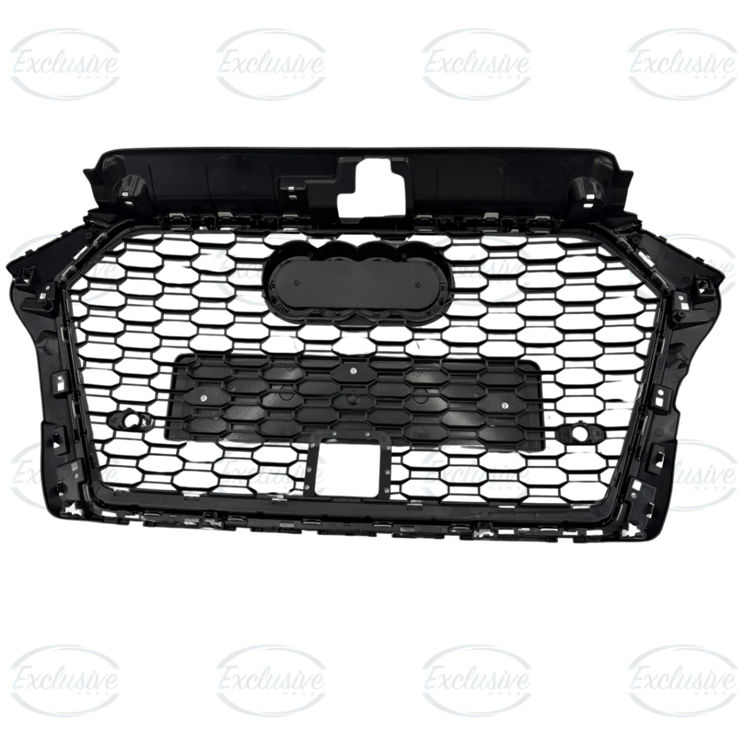 Gloss Black Honeycomb Mesh Grille with ACC Hole - Fits Audi A3/S3 8V Facelift (2016-2020)