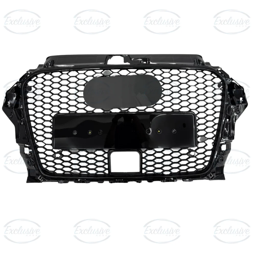 Gloss Black Honeycomb Mesh Grille with ACC Hole - Fits Audi A3/S3 8V (2013-2016)