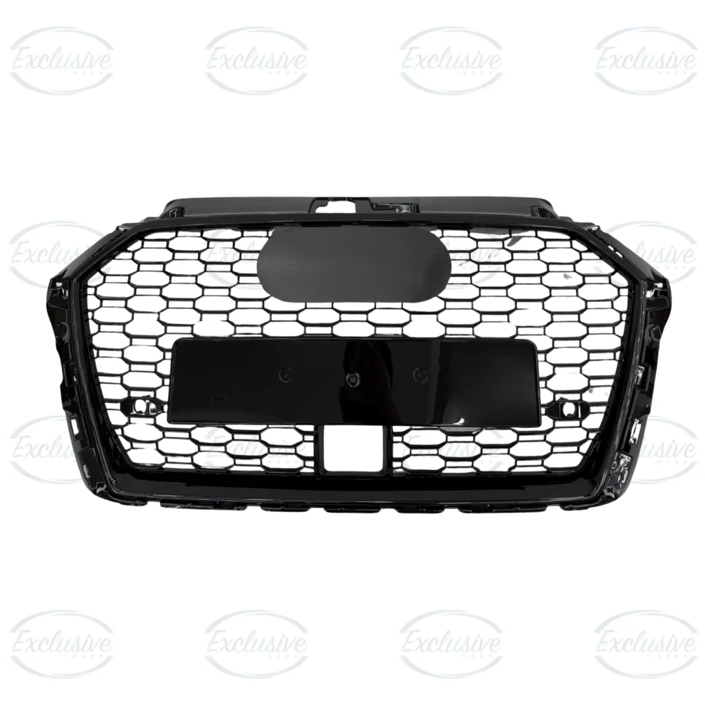 Gloss Black Honeycomb Mesh Grille with ACC Hole - Fits Audi A3/S3 8V Facelift (2016-2020)