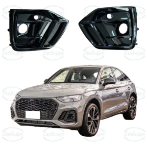 Audi Q5 FY S-Line gloss black RSQ5-style fog light cover pair