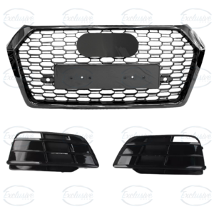 Audi Q5 FY S-Line (2017-2022) ÔÇö Gloss Black Honeycomb Style Grille & Fog Lights