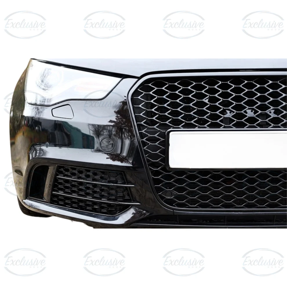 Gloss Black Honeycomb Fog Light Covers - Fits Audi A1 8X Standard (2010-2015)