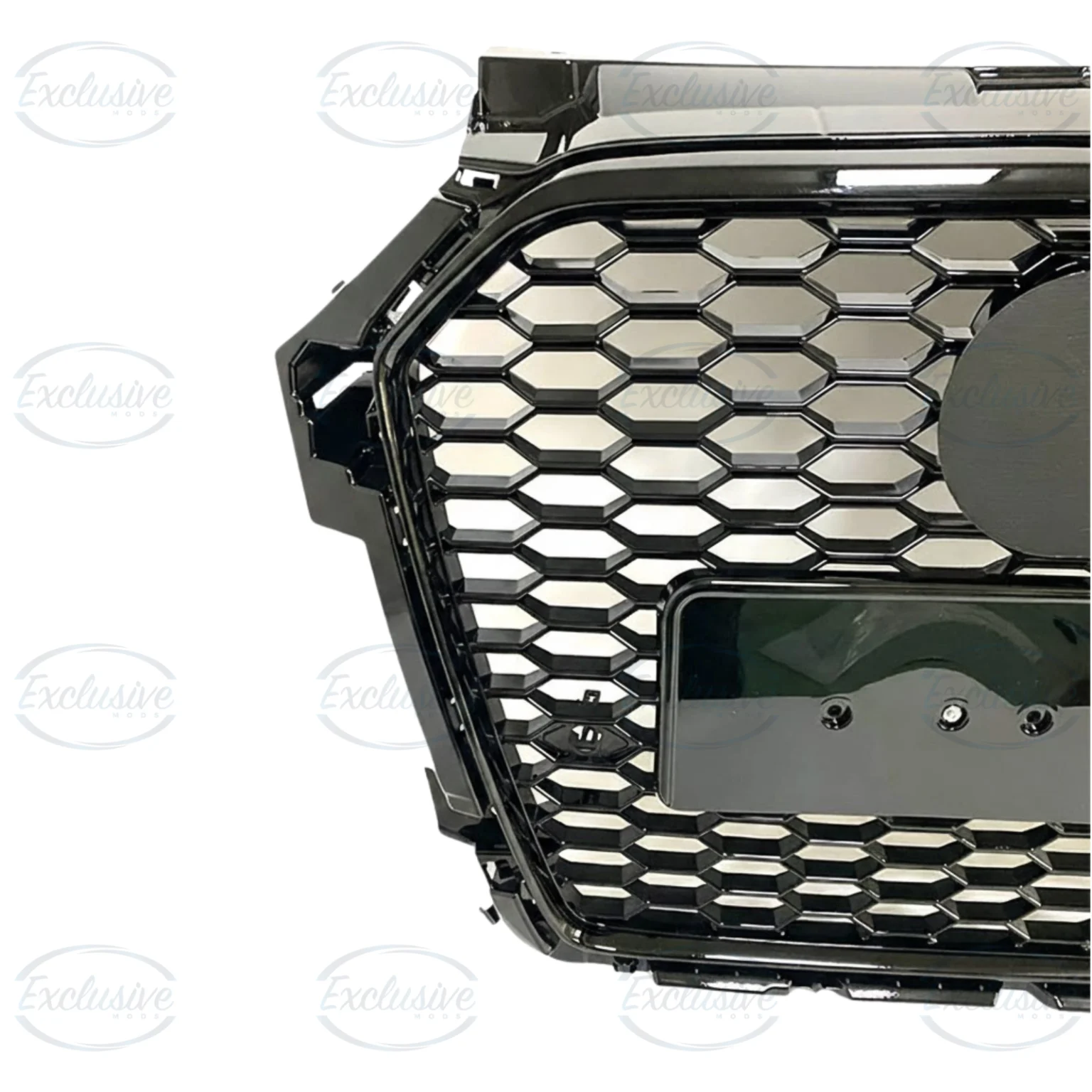 Gloss Black Honeycomb Mesh Grille (No-Slit Design) - Fits Audi A1/S1 8X Facelift (2015-2018)