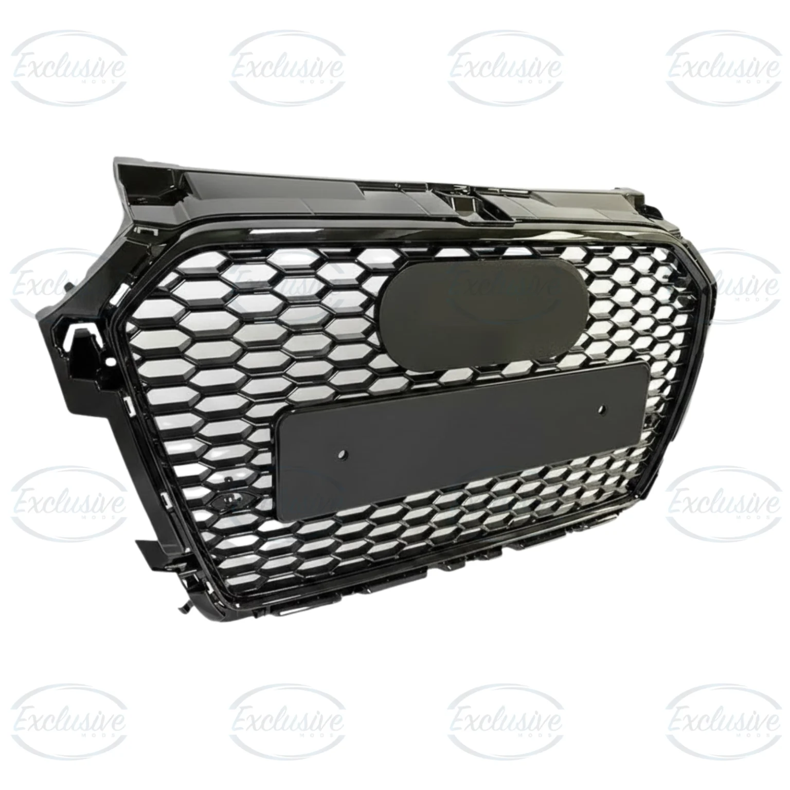 Gloss Black Honeycomb Mesh Grille (No-Slit Design) - Fits Audi A1/S1 8X Facelift (2015-2018)