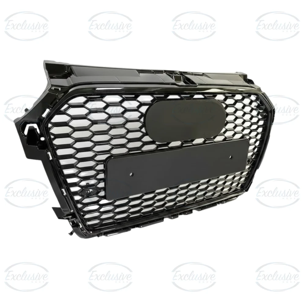 Gloss Black Honeycomb Mesh Grille (No-Slit Design) - Fits Audi A1/S1 8X Facelift (2015-2018)