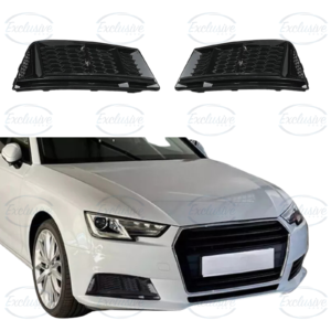 Audi A4/S4 B9 (2017-2019) ÔÇö Gloss Black RS4 Honeycomb Style Fog Light Cover
