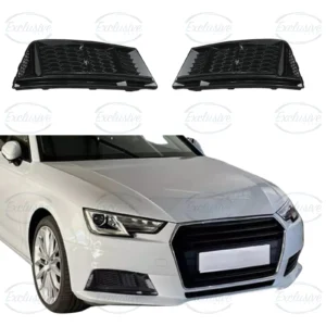 Audi A4 and S4 B9 gloss black RS4 honeycomb-style fog light cover