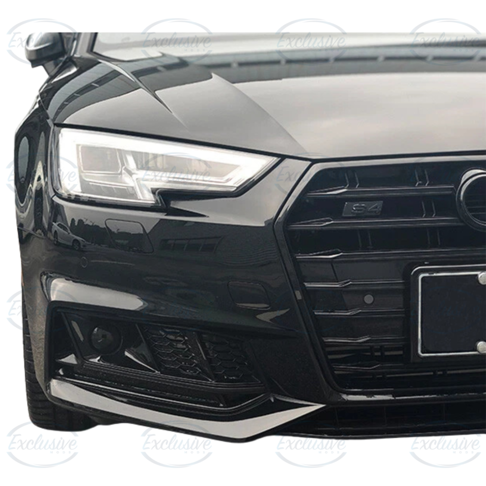 Audi A4 B9 S-Line (2017-2019) - Gloss Black Fog Light Cover with Lamp Hole