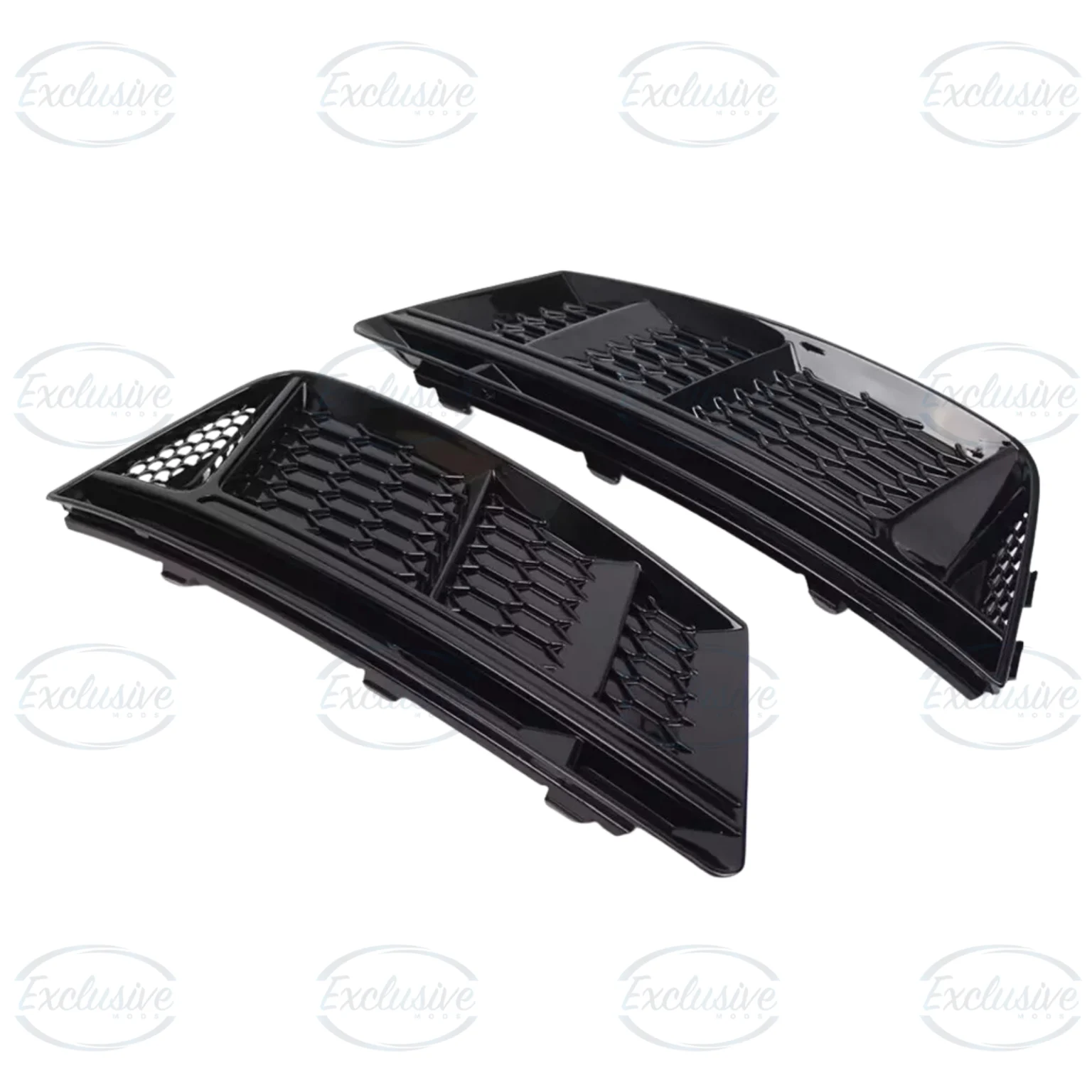 Gloss Black RS4 Style Fog Light Covers - Fits Audi A4/S4 B9 Standard (2017-2019)