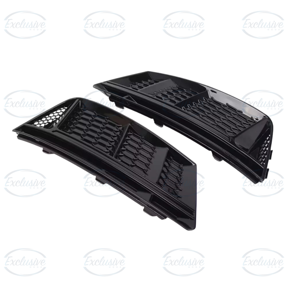 Audi A4/S4 B9 (2017-2019) - Gloss Black RS4 Honeycomb Style Fog Light Cover