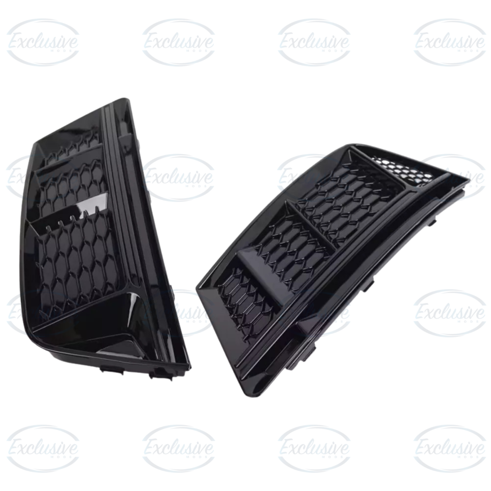 Audi A4/S4 B9 (2017-2019) - Gloss Black RS4 Honeycomb Style Fog Light Cover