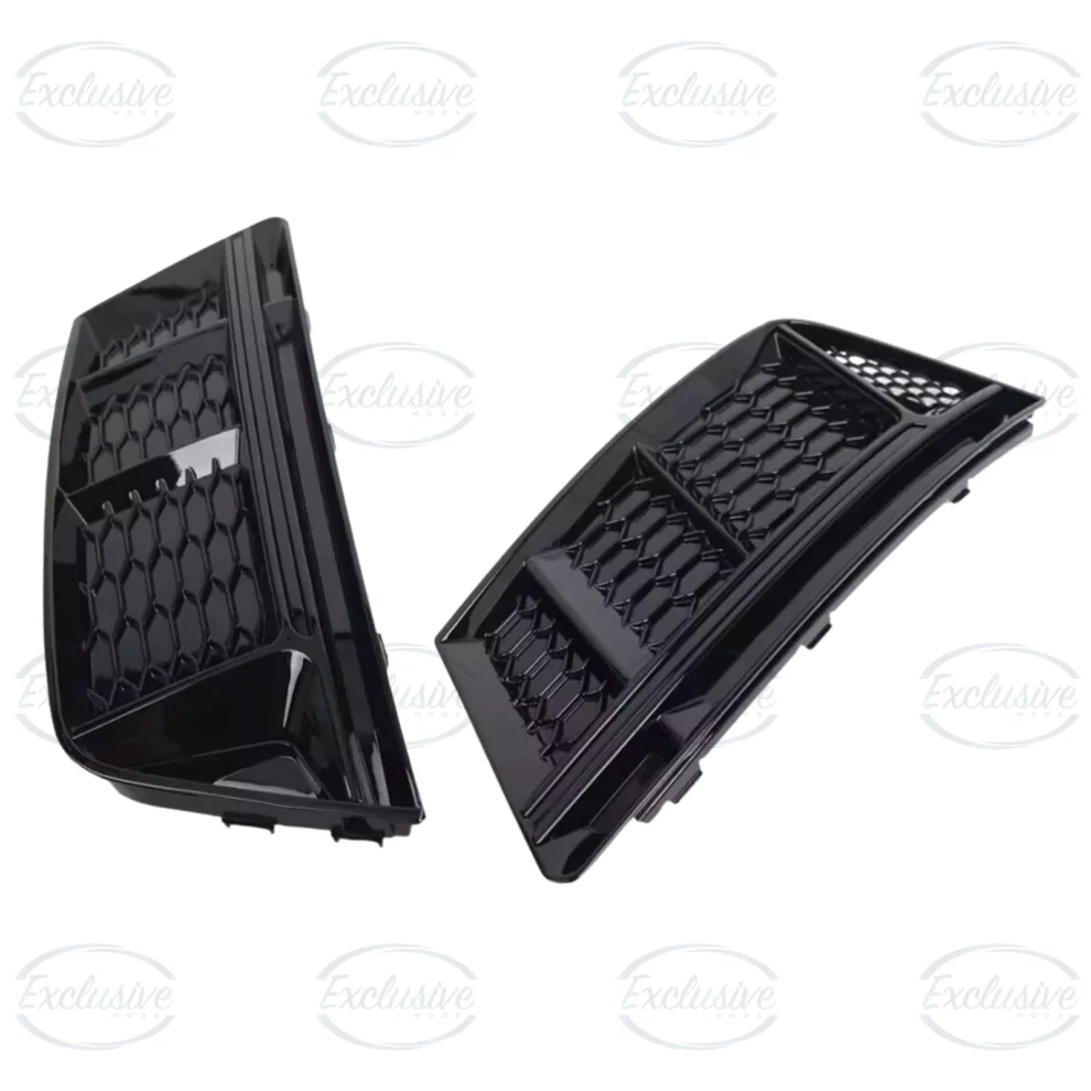 Gloss Black RS4 Style Fog Light Covers - Fits Audi A4/S4 B9 Standard (2017-2019)