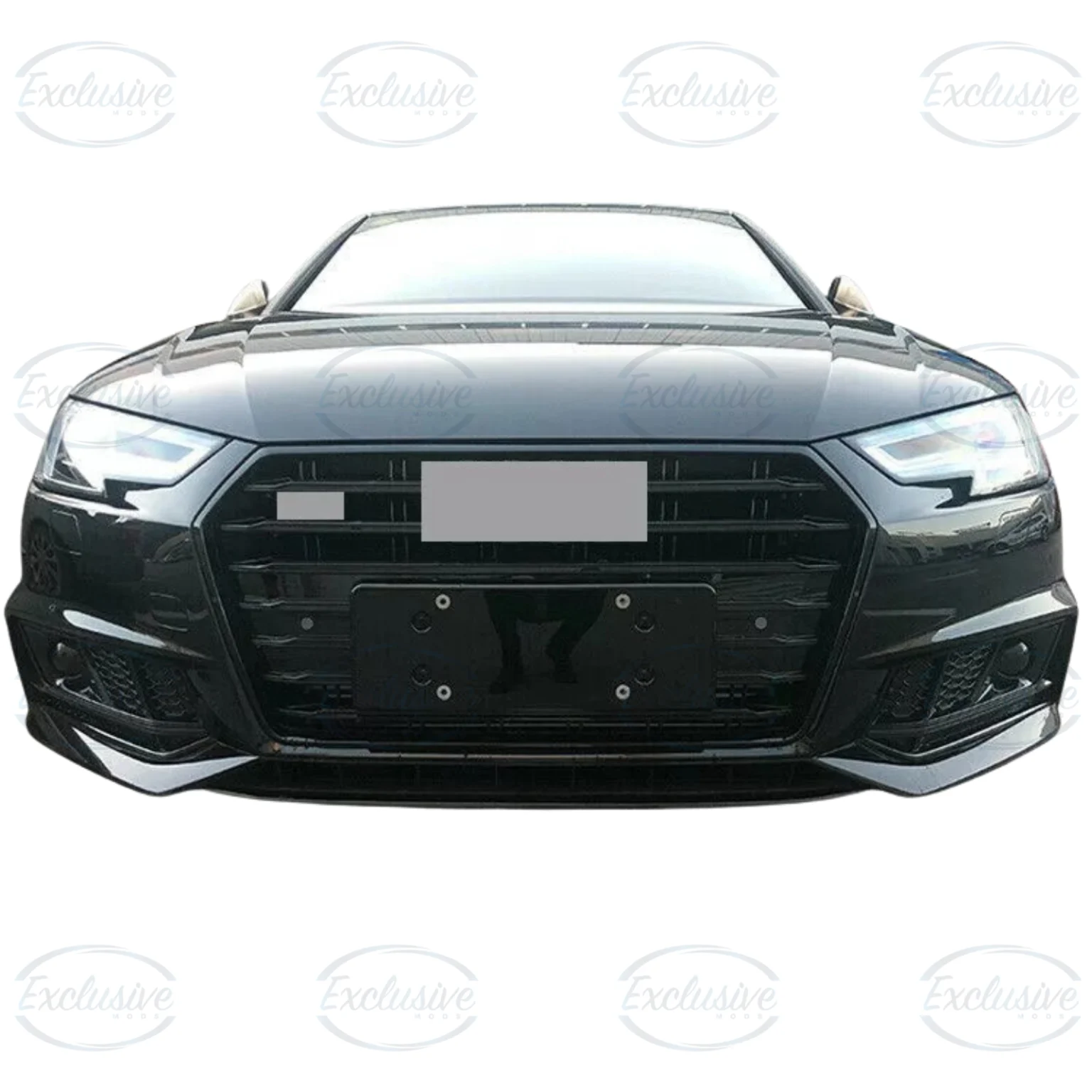 Gloss Black Fog Light Covers with Lamp Hole - Fits Audi A4 B9 S-Line (2017-2019)