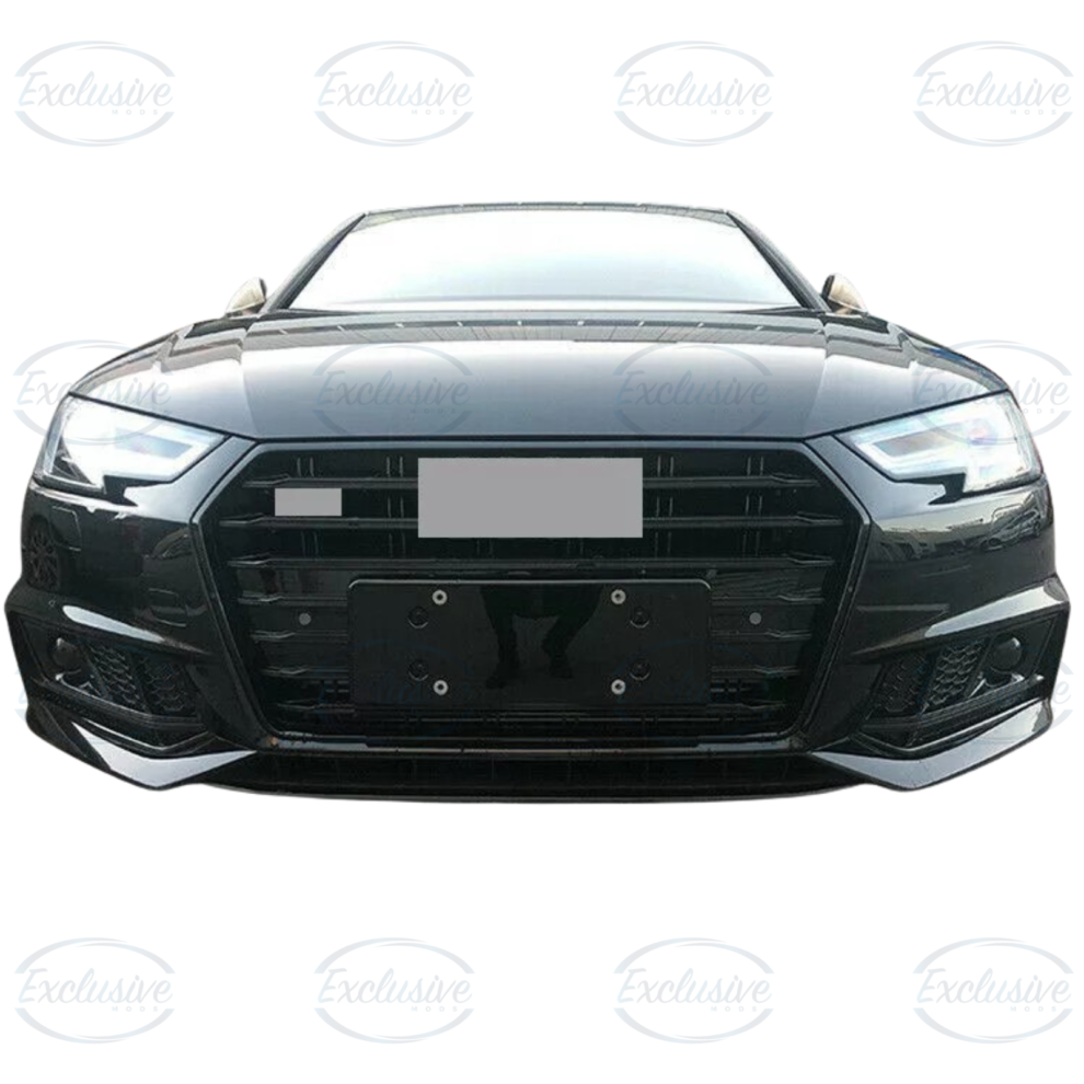 Audi A4 B9 S-Line (2017-2019) - Gloss Black Fog Light Cover with Lamp Hole