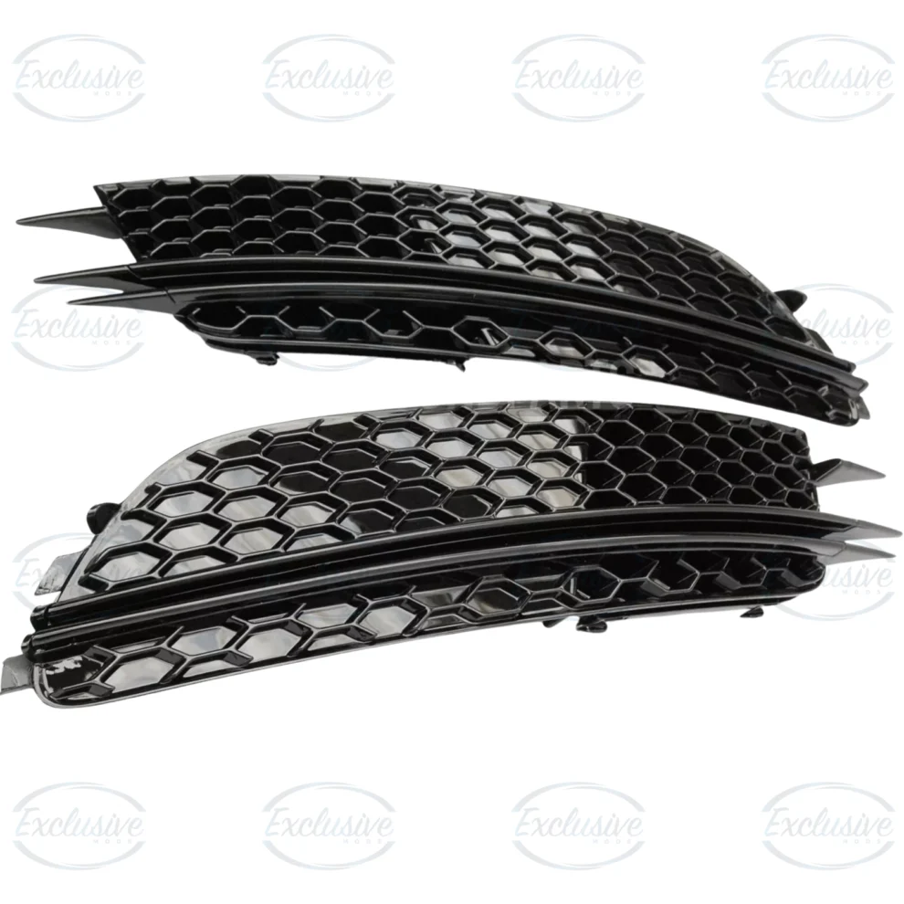 Gloss Black RS6 Style Fog Light Covers - Fits Audi A6 C7 Standard (2012-2015)
