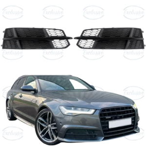 Audi A6/S6 C7 S-Line (2015-2018) ÔÇö Matte Black Honeycomb Style Fog Light Cover